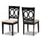 Baxton Studio Lenoir Sand Upholstered Espresso Wood 2-Piece Dining Chair Set 162-10523 - alternate 1